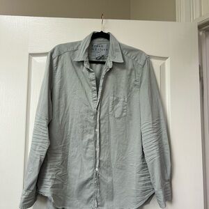 Frank & Eileen Eileen Famous Denim Gray Green Relaxed Button Down Shirt